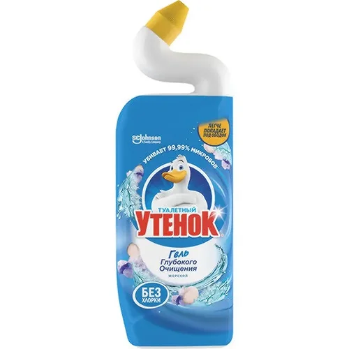 ТУАЛЕТНЫЙ УТЕНОК Очиститель гель для унитазов Морской 0,5 л