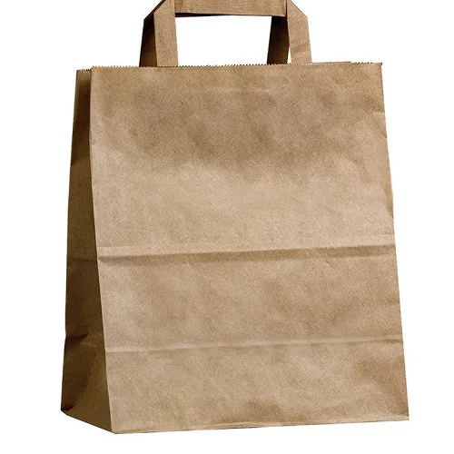 Пакет крафт с плоскими ручками 32*37 см 50 шт