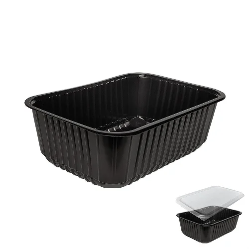 Контейнер прямоугольный с крышкой 1000 мл, черный 100 шт